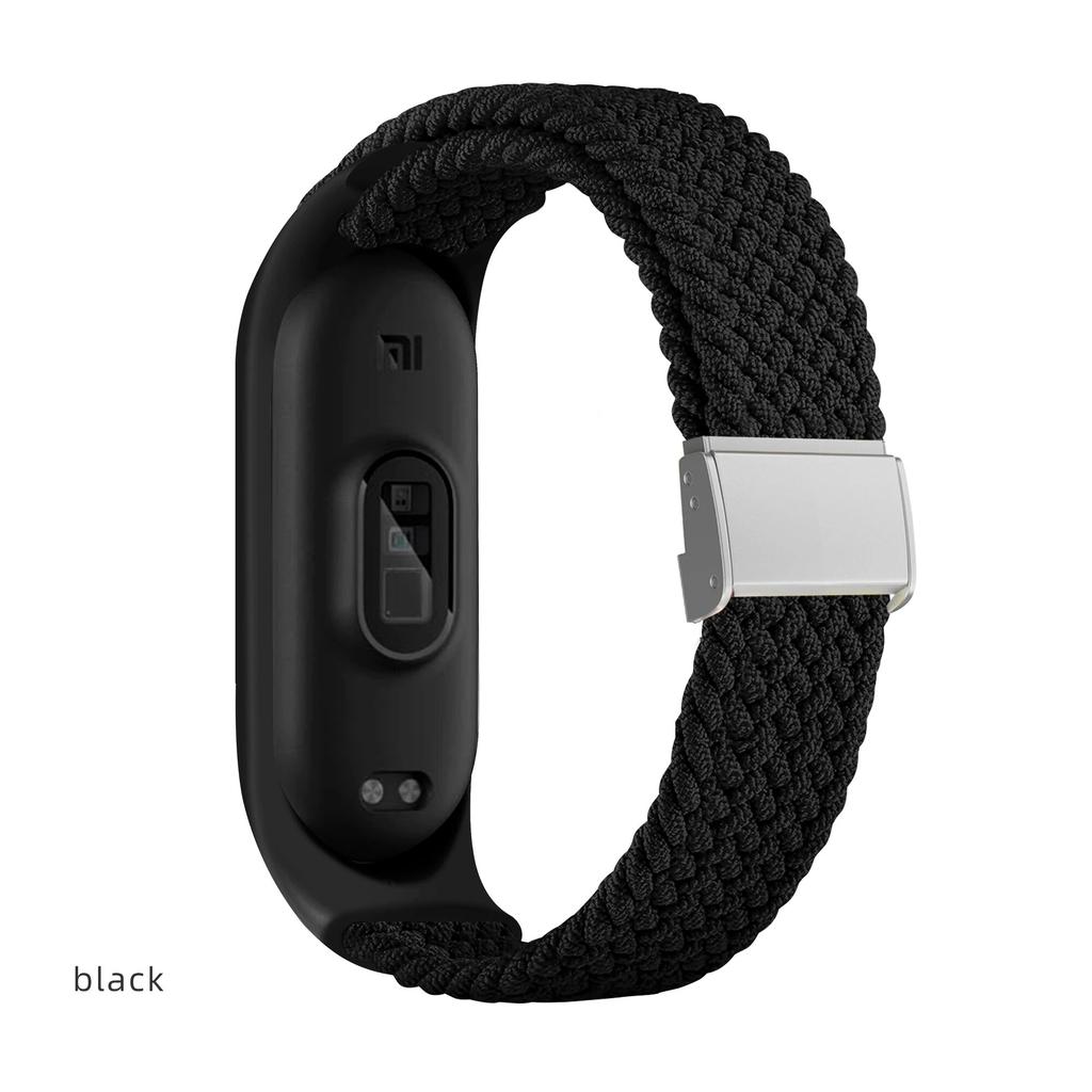 Тканый нейлоновый ремешок для Mi Band 8 7 6 Эластичный регулируемый нейлоновый браслет для Xiaomi Mi Band 4 3 5 6 7