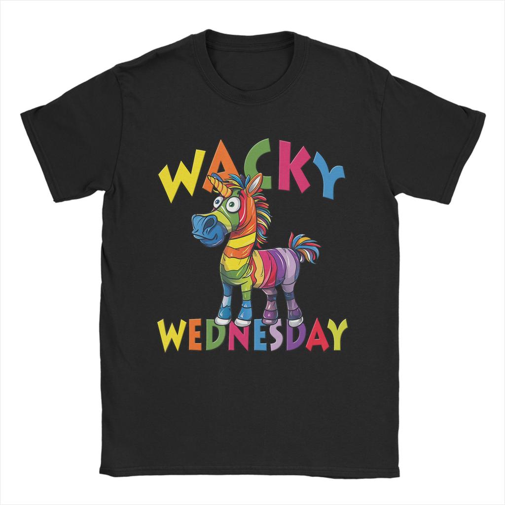 Unisexs Wacky Wednesday Spirit Week Party Day T Shirt  Cotton Tops Leisure Short Sleeve Crewneck Tees Original TShirts