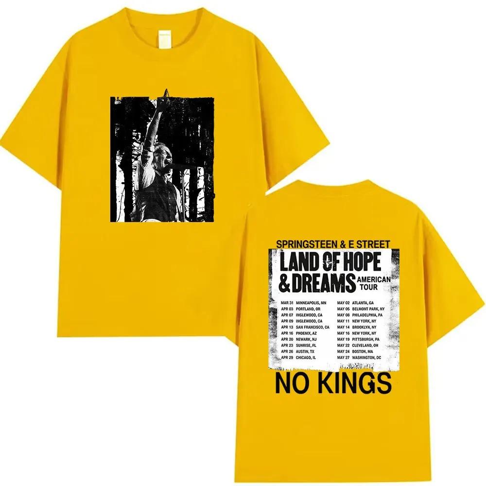 Rock Band Bruce Springsteen Тур Land of Hope & Dreams 2026 Графическая футболка Унисекс Хип-хоп Готика Футболка с коротким рукавом Уличная одежда