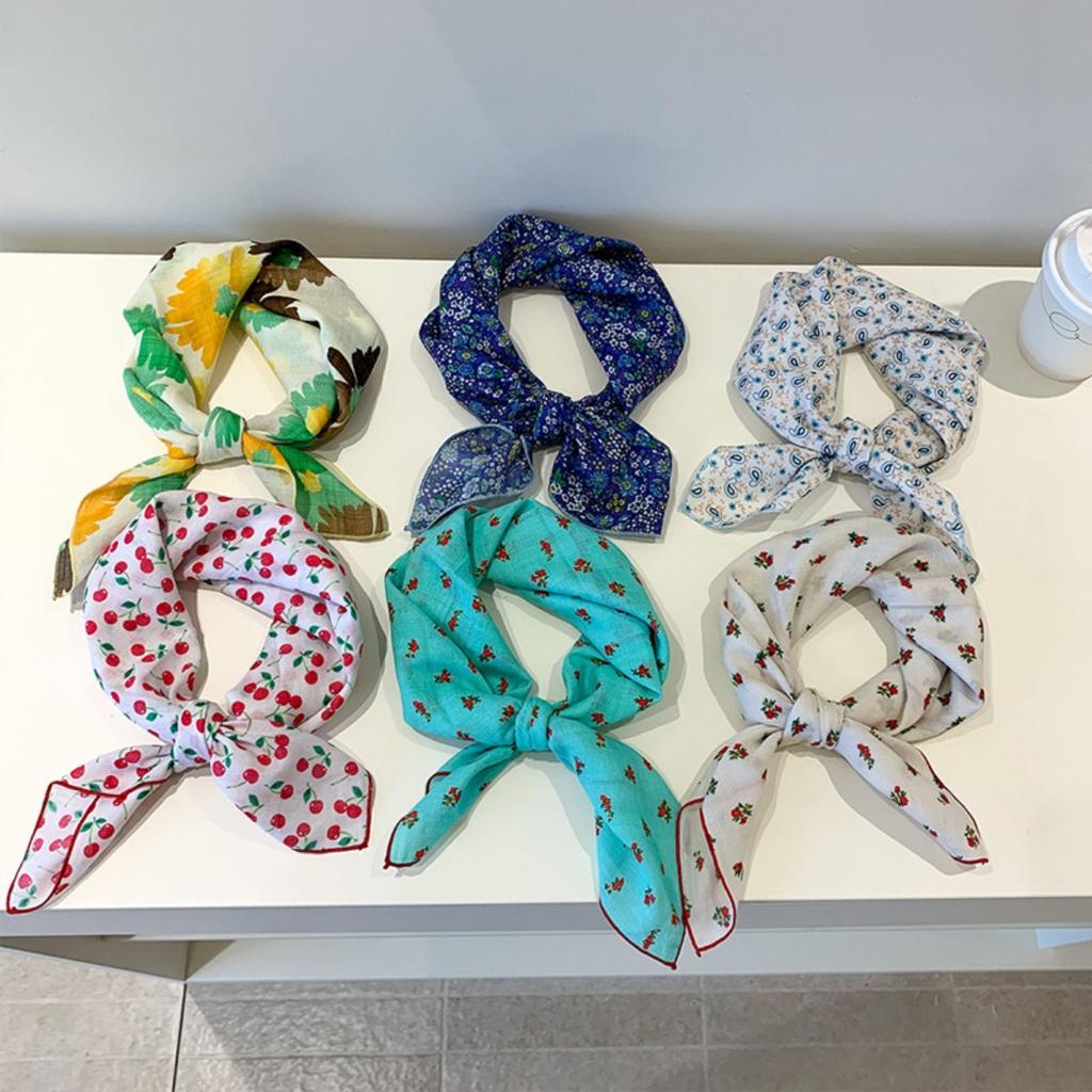 Весна/Лето Новый Женский Маленький Шарф Богемный Квадратный Шарф Головной Платок Европейский и Американский Универсальный Шарф с Цветочным Принтом