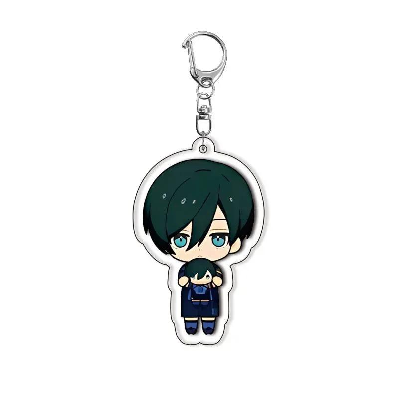 8Pcs Blues New Locked Character Hyouma Chigiri Sae Itoshi Ryusei Shidou Hugging Series Acrylic Keychain Toy New Bag Keyring 5cm