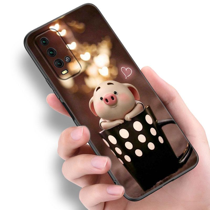 Розовый забавный чехол для телефона со свиньей для Xiaomi Redmi Note 5 6 9T K20 K40 K50 Pro 7A 8A 9A 9C 9i 10A 10C A1 S2, мягкий черный чехол из ТПУ