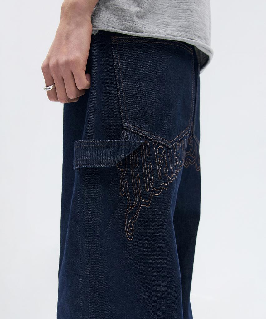 MAISON MINED Джинсы с задним карманом Индиго