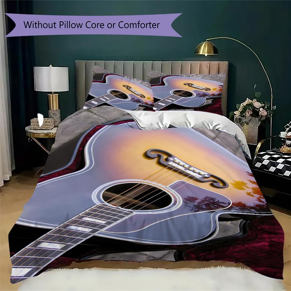 1PC Musical elements Bedding Quilt Set Quilt Cover Pillowcase Home Decoration Birthday Gift (1 * duvet cover + 2 * pillowcase, without core)A16