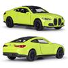 1/36 BMW M4 G82 Sedan Toy Car Model for Children Welly Diecast Metal Vehicle Miniature Pull Back Collection Gift for Boys Kid