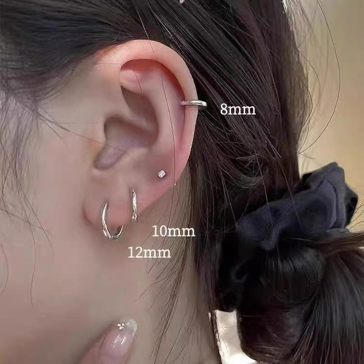 Классические серьги-клипсы с круглыми пряжками из нержавеющей стали