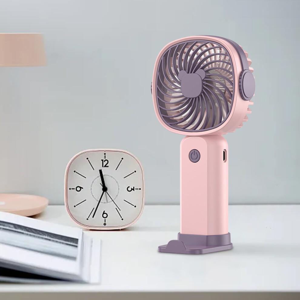 Mini USB Handheld Fan with Stand, 3 Speeds, Rechargeable, Long Battery Life – Compatible with USB Charging