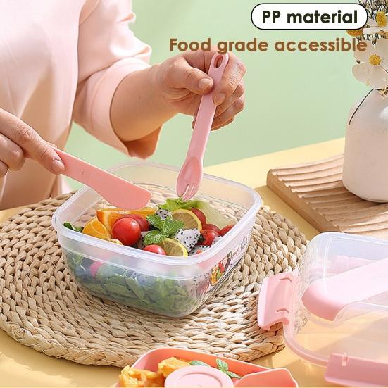 Прочный портативный контейнер для хранения салатов, легкий двухслойный контейнер для обеда, школьный контейнер для еды