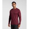 GYMSHARK Sport Long Sleeve T Shirt Plum Pink Black Marl A2A7L KBVL