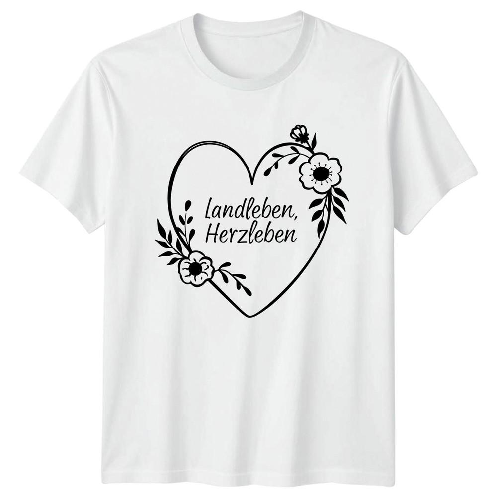 Landleben Herzleben Unisexs TShirt GerUnisex Farmhouse Country Living Mothers Day