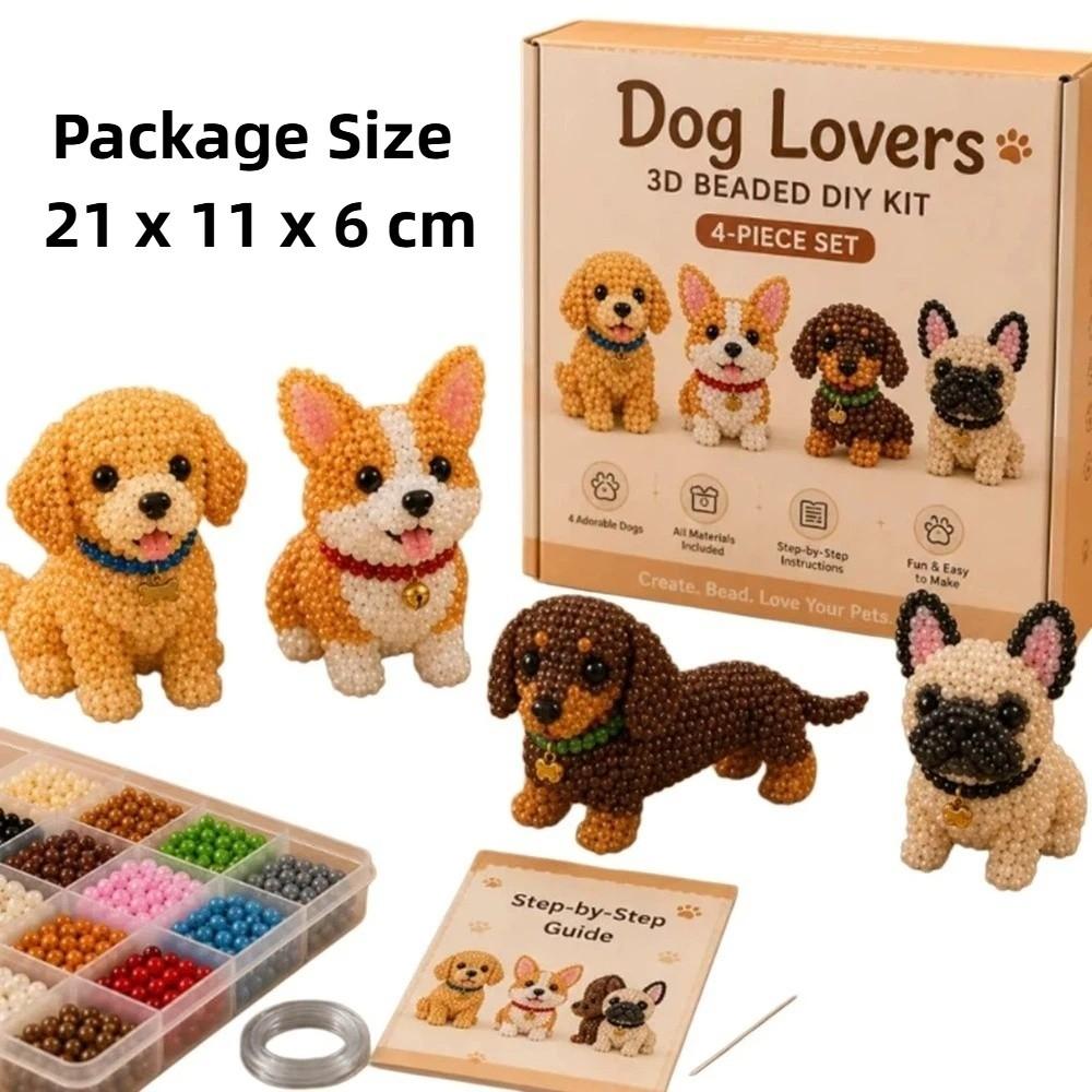4pcs Mini Size Animal Crafting Set Bead Craft Bead Weaving Kit New Pets Beading Set DIY Activity