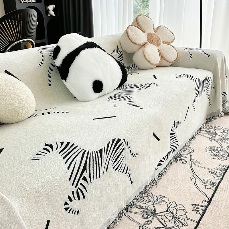 Зебра диван полный чехол ткань новый шенилл диван полотенце Four Seasons универсальный чехол для подушки полный чехол