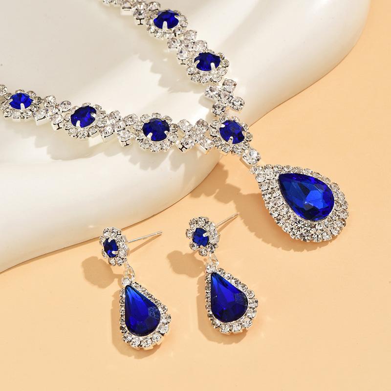 1 комплект ожерелья элегантные стразы роскошный декор для вечеринки модный праздничный подарок серьги комплекты ювелирных изделий