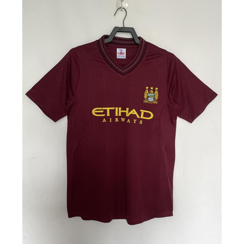 97-98 Manchester City retro jersey No. 17 Sun Jihai 16 Aguero 15 Harland 07-08 long short-sleeved football jersey