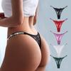 Sexy Panties Thongs For Women Letter Rhinestones G String Low Rise Lace Stretch String Bikini Underwear