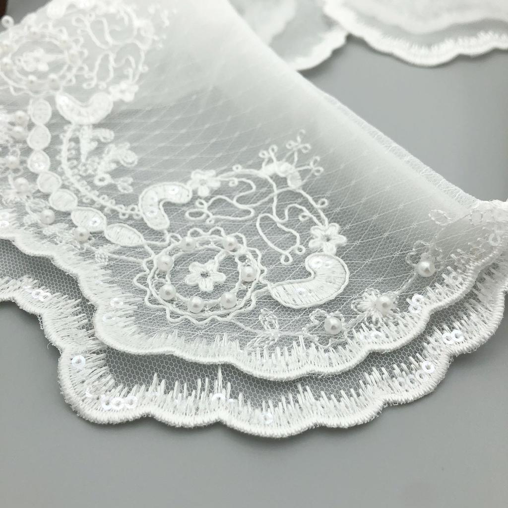 Lace Floral Fake Collar for Women Shirt Detachable Collar Shoulder Wraps Female False Collar Neckwear Clothing Accessories