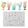 WTEMPO Tropical Summer Cocktail Resin Molds – Drink Cup, Lemon Slice, Umbrella Silicone Mold for DIY Keychain, Bag Charm & Summer Craft Projects