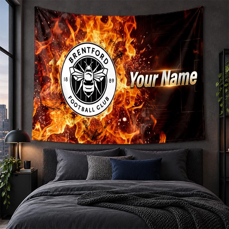 Personalized Tapestry Wall Hanging Brentford Football Pattern Art Background Cloth