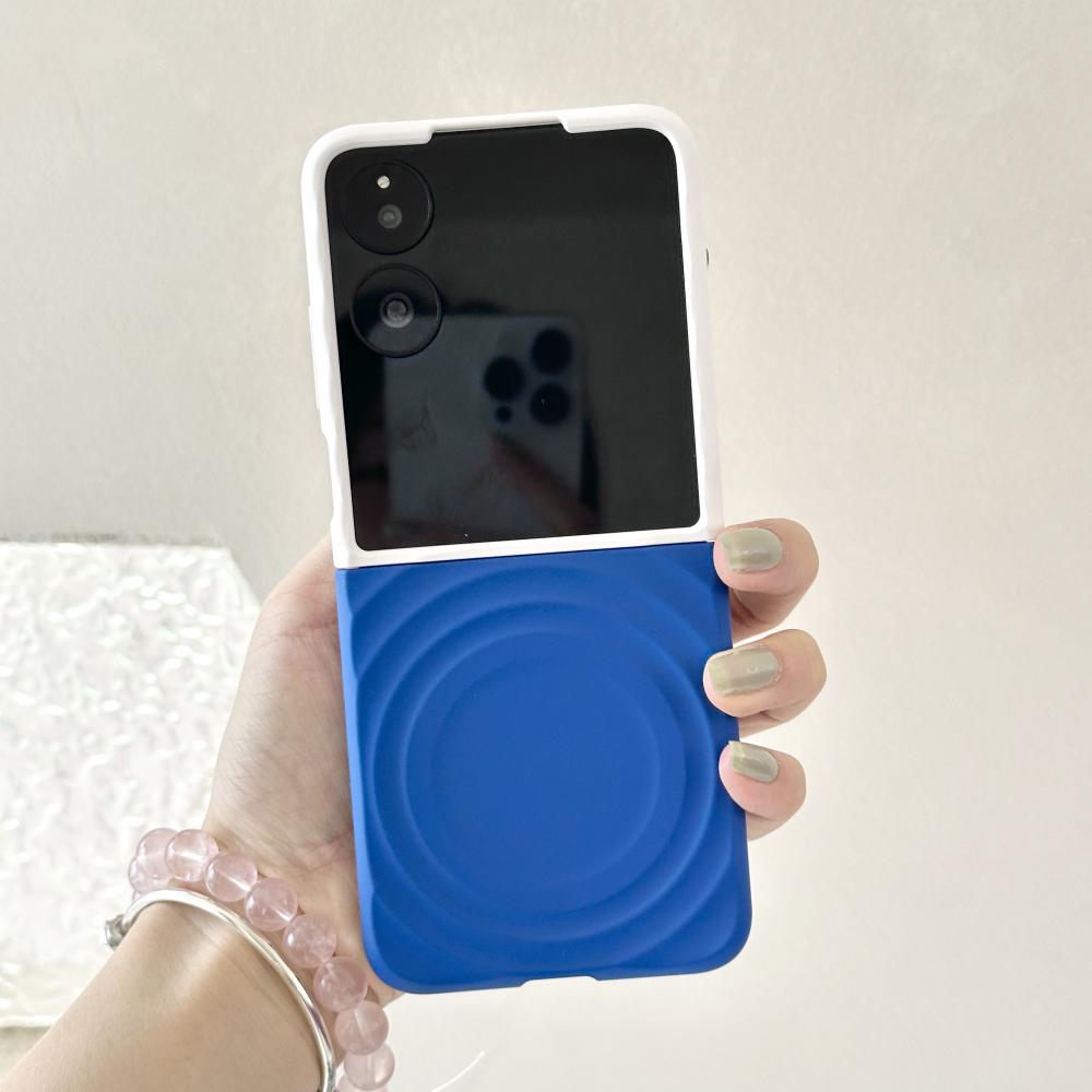 Чехол для Xiaomi Mix Flip и Mix Flip 2 с Magsafe, Волнообразный узор, Контрастный цвет, Складной, Матовый, Противоскользящий захват