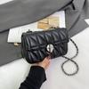 Trendy High-end Chain Crossbody Bags For Women Simple Solid Versatile Small Square Pack Female Card Mobile Phone Shoulder Bag