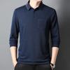 Мужская модная повседневная рубашка-поло с длинным рукавом 2025 Осень Новинка Деловая однотонная повседневная универсальная футболка