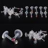 5Pcs  Flexible Labret Lip Ring Ear Helix  Cartilage Studs Piercing Body Jewelry