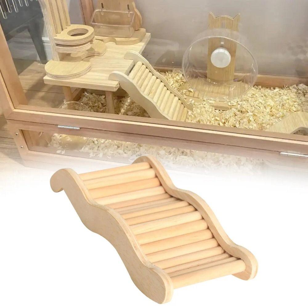 Multifunctional Animal Stairs Toy Wooden Ramp Bridge Hamster Climbing Ladder Squirrel