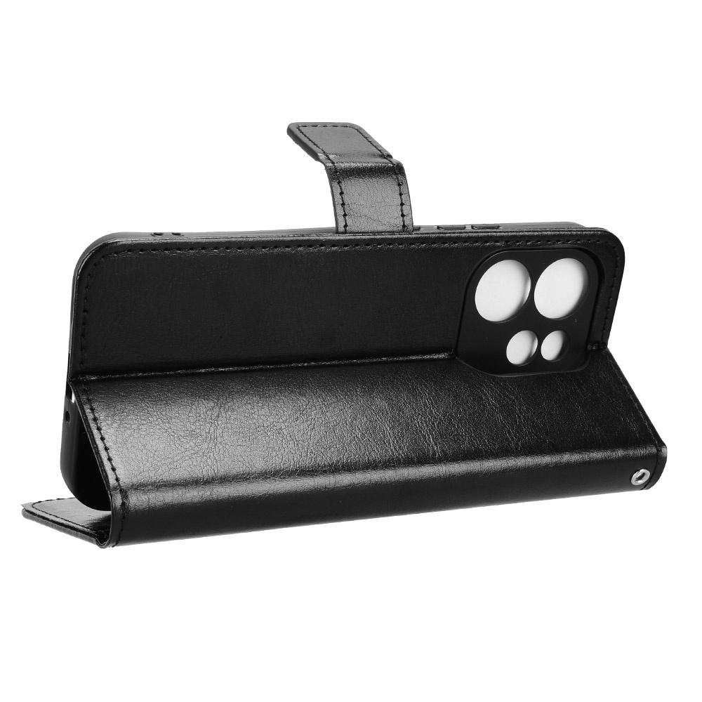 Flip Case for Oppo Reno 15 F / 15 FS, Crazy Horse Wallet, Black