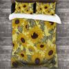 Подсолнух Цифровая печать, Домашний текстиль Четырехсекционный пододеяльник, Постельное белье из трех предметов