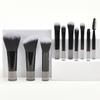 10 Black Mini Makeup Brush Travel Portable Makeup Tool Makeup Puff - Palm Brush Professional Makeup Tool Set