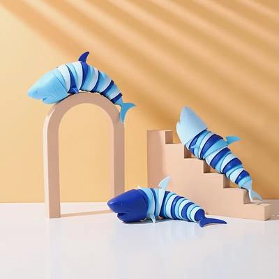 Шарнирная игрушка для снятия стресса в форме акулы, сенсорная игрушка-непоседа для взрослых и детей, настольная игрушка для снятия давления и борьбы с тревогой