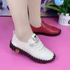 New 2024 Spring Casual Women Shoes Platform Loafers Lace Up Leather Flats Slip-On Mom Shoe