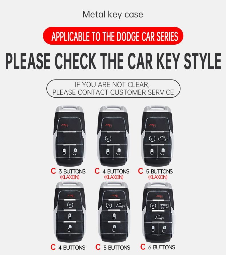 Styling Mouldings 3/4/5/6 Buttons Zinc Alloy Car Key Case Cover Accessories For Dodge RAM 1500 2500 3500 4500 5500 RAM1500 RAM25
