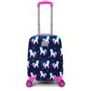 Детский детский чемодан темно-синего и розового цвета с рисунком единорога 16713