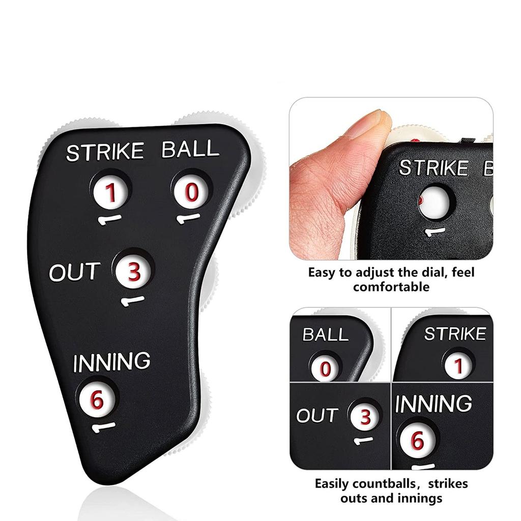 2Pcs 4 Wheel Baseball Indicator Umpire Baseball Counter Clicker for Softball Recording Balls Baseball Umpire Clicker Set