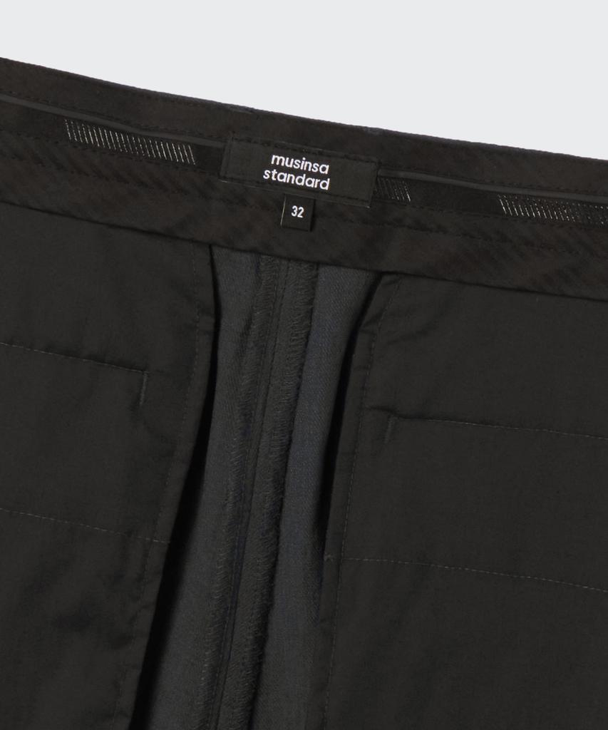 MUSINSA STANDARD Cool Touch To Tuck Wide Hidden Banding Slacks [Gunmetal]