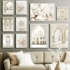 Beige Moroccan Door Flower Picture Canvas Painting Wall Art Modern Fashion Posters and Printing Home Interior Living Room Decoration