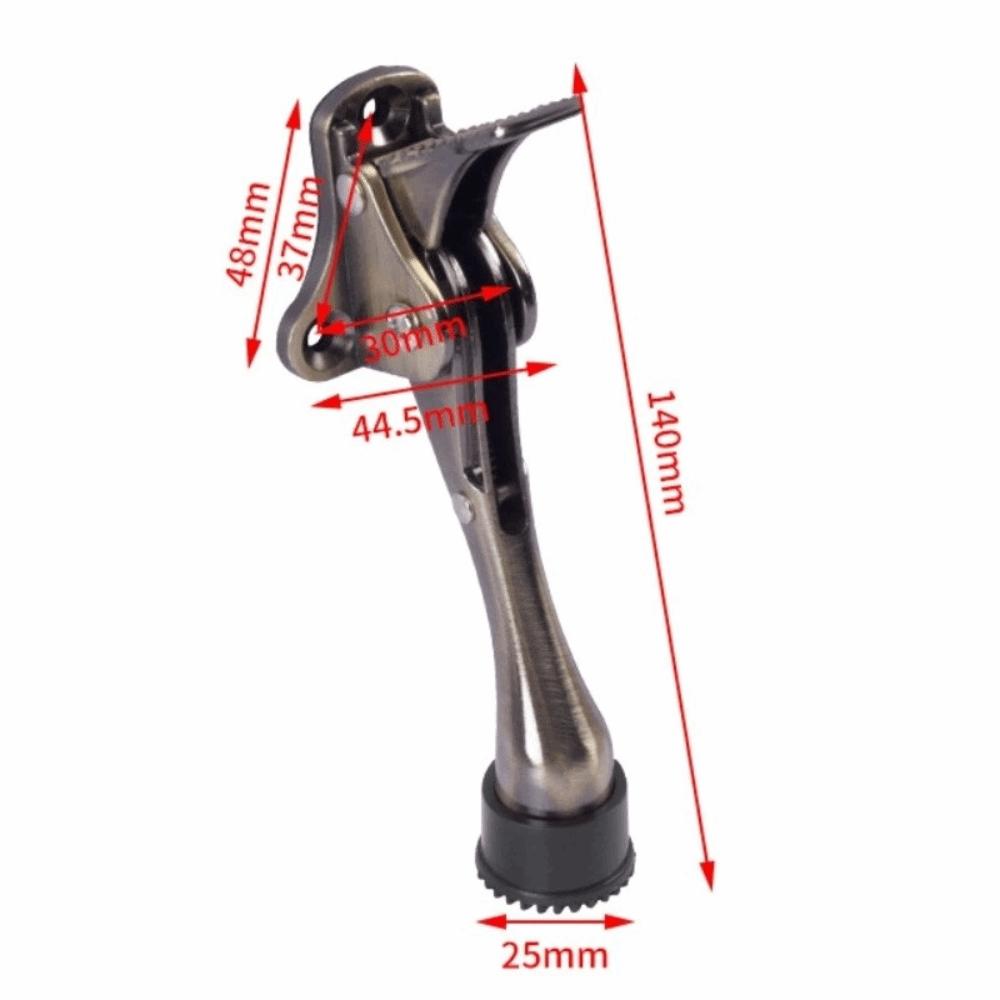 Heavy Duty Zinc Alloy Door Stopper Adjustable Easy Install Foot-Operated Door Stopper Durable Pedal Kickdown Door Stopper