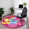 1 шт. Круглый коврик My Little Pony для офиса - Идеально подходит для декора офиса или кабинета, Машинная стирка, Нескользящая основа, Декоративный коврик для пола