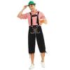 Men's Bavarian Oktoberfest Lederhosen with Plaid Shirt - Plus Size Available