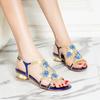 2025 New Comfortable Crystal Sandals Women's High Heels Fashion Summer Diamond Inlaid High-grade Beach Leather Shoes