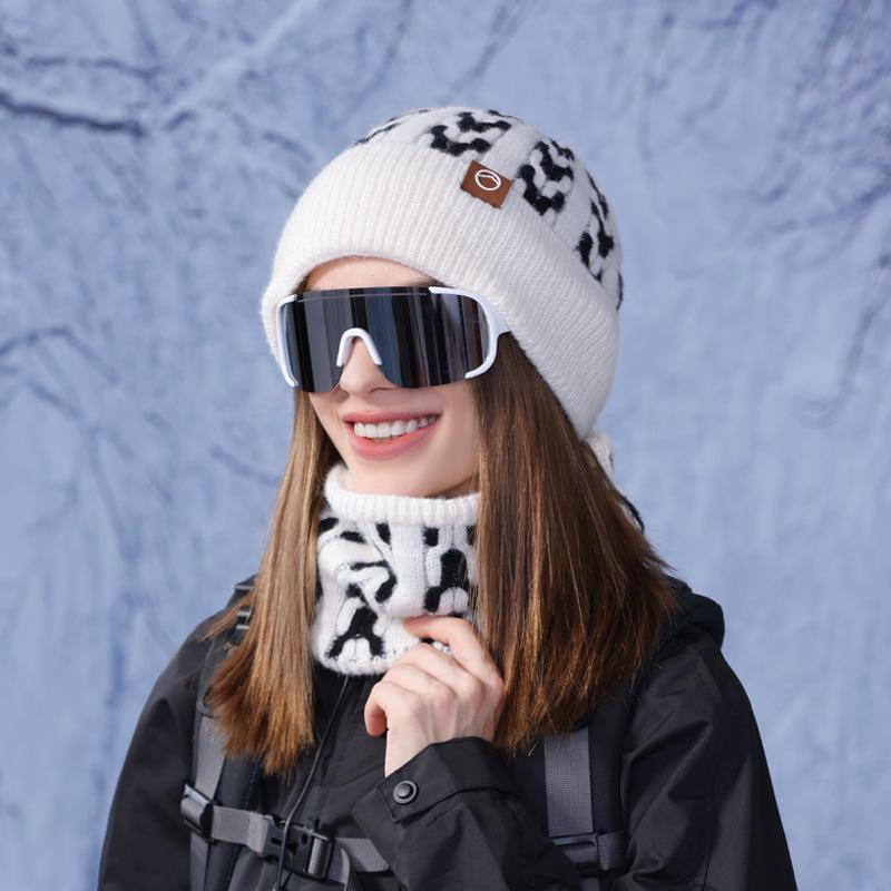 Зимняя теплая защитная шапка-шарф, женский свитер, вязаная шапка, уличное утепленное шерстяное пальто