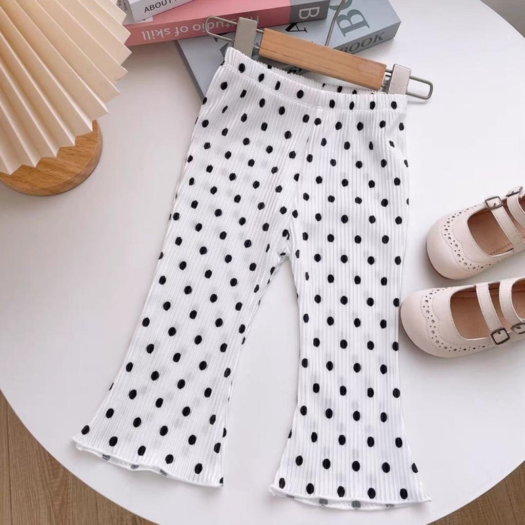 Summer Girls' Floral Polka Dot Bell Bottoms Thin Baby Leggings Baby Pants Mosquito Repellent Pants Women
