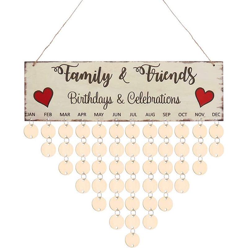 Heart-Shaped Wooden Hanging Sign - Home Decoration Pendant & Creative Message Board