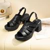 Fashion AIYUQI Women's Sandals Geuine Leather 2025 New Thick-soled Female Sandals  Fish-mouth Summer Sandals High Heels For Women