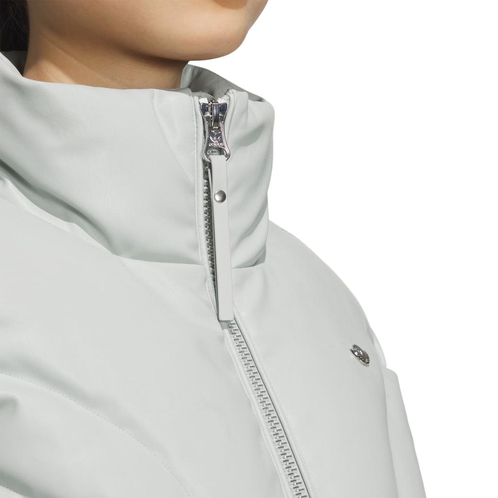 adidas Оригинальная однотонная спортивная теплая куртка с логотипом бренда и воротником-стойкой, пуховик, женские куртки серебристо-серого цвета JD3791