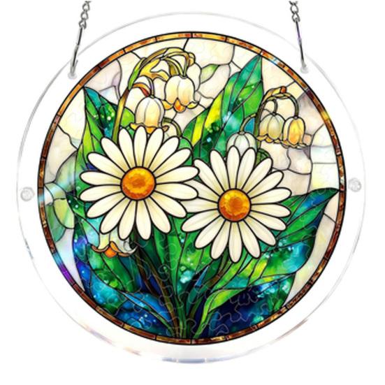Acrylic Puzzle Sun Catcher with Colorful Light Projection DIY Window Hanging