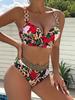 European & American Two-Piece Print Beach Vacation Swimsuit for Women