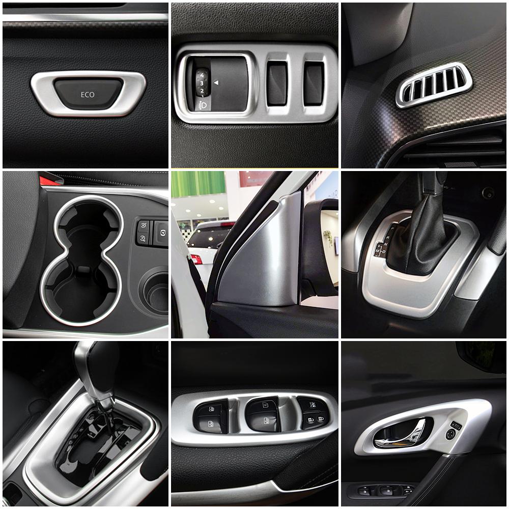 For Renault Kadjar 2015- Auto Interior Central Control Modify Frame Cover Trim Inner Part Car Styling