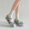 Silver Retro Ballet Style Light Mouth Sports Mary Jane Single Shoes Women's Summer 2025 New Models with Skirts Flat-bottomed German Training Shoes